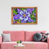 Kleurrijke columbine Colorado bloem canvas kunst (Insitu (Woonkamer))