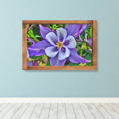 Kleurrijke columbine Colorado bloem canvas kunst (Insitu (Houten vloer))