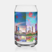 Kleurrijke Columbus Skyline Blikvorm Glas (Rechts)
