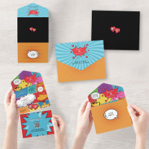 Kleurrijke Comic Book Pop Art Bruiloft