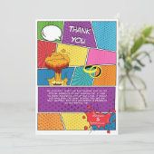 Kleurrijke Comic Book Pop Art Bruiloft Bedankkaart (Staand voorkant)