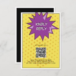 Kleurrijke Comic Book Pop Art Bruiloft Informatiekaartje