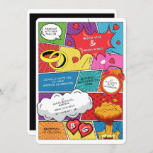 Kleurrijke Comic Book Pop Art Bruiloft