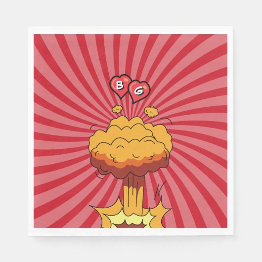 Kleurrijke Comic Book Pop Art Bruiloft Servet (Voorkant)