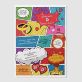 Kleurrijke Comic Book Pop Art Bruiloft Vellum Uitnodigingen (Voorkant)