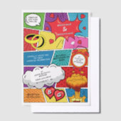 Kleurrijke Comic Book Pop Art Bruiloft Vellum Uitnodigingen (Offset)