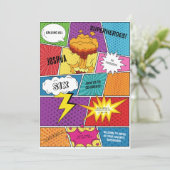 Kleurrijke Comic Book Pop Art Kids Verjaardagsfees Kaart (Staand voorkant)