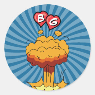 Kleurrijke Comic Book Pop Art Trouwgunst Ronde Sticker