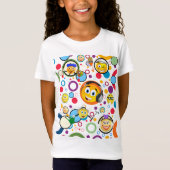 Kleurrijke Comic Emoji Faces T-shirt (Voorkant)