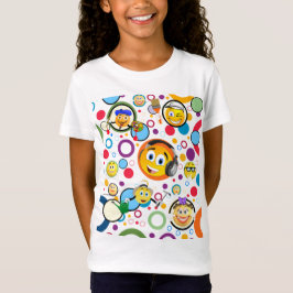 Kleurrijke Comic Emoji Faces T-shirt