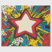 Kleurrijke Comic Pop Art Starburst Explosion Cadeaupapier (Vlak)