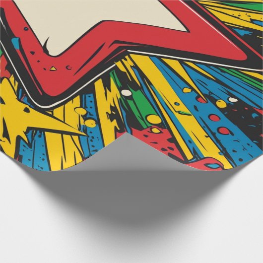 Kleurrijke Comic Pop Art Starburst Explosion Cadeaupapier (Hoek)