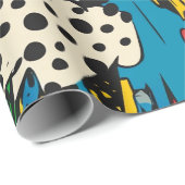 Kleurrijke Comic Pop Art Starburst Explosion Cadeaupapier (Rol Hoek)