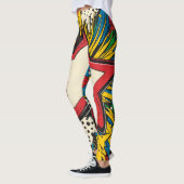 Kleurrijke Comic Pop Art Starburst Explosion Leggings (Links)