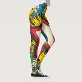 Kleurrijke Comic Pop Art Starburst Explosion Leggings (Rechts)