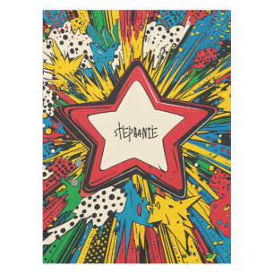 Kleurrijke Comic Pop Art Starburst Explosion Tafelkleed