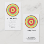 Kleurrijke Concentrische Cirkel 01 Visitekaartje (Voorkant / Achterkant)