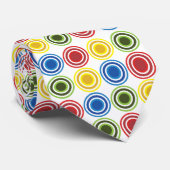 Kleurrijke concentrische cirkels geometrisch stropdas (Opgerold)