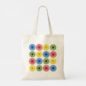 Kleurrijke concentrische cirkels geometrisch tote bag (Achterkant)