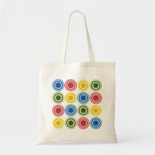Kleurrijke concentrische cirkels geometrisch tote bag