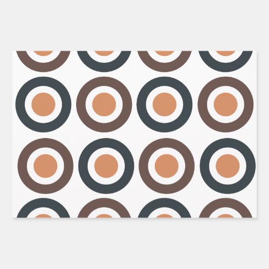 Kleurrijke concentrische cirkels verjaardag inpakpapier vel (Voorkant 3)