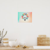 Kleurrijke Conceptuele Kunst: Idee Bloei Abstract Poster (Keuken)