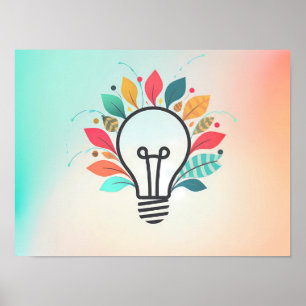Kleurrijke Conceptuele Kunst: Idee Bloei Abstract Poster