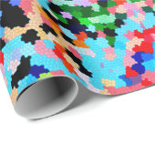 Kleurrijke Confetti Abstract Mozaïek Patroon Strop Cadeaupapier (Rol Hoek)