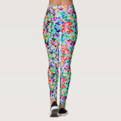 Kleurrijke Confetti Abstract Mozaïek Patroon Strop Leggings (Achterkant)
