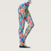 Kleurrijke Confetti Abstract Mozaïek Patroon Strop Leggings (Rechts)