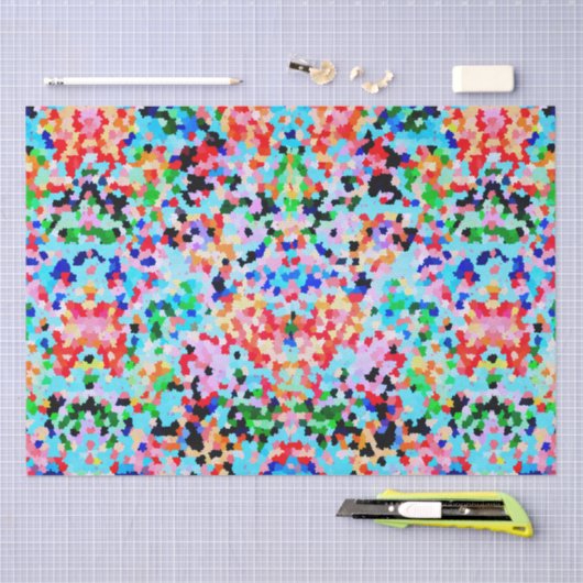 Kleurrijke Confetti Abstract Mozaïek Patroon Strop Tissuepapier (Craft)