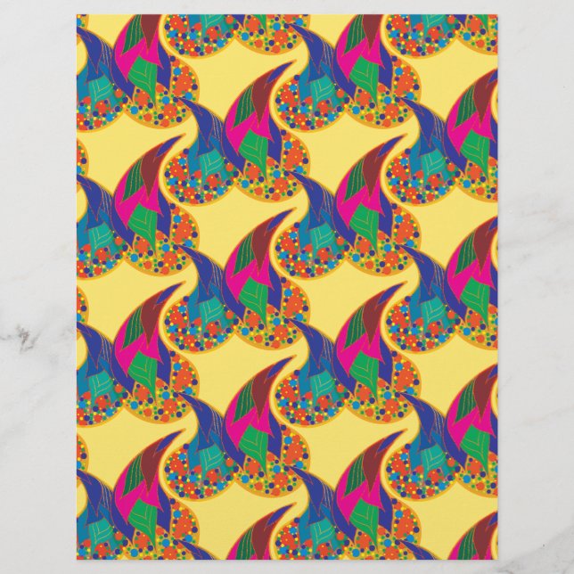 Kleurrijke confetti abstracte Paisley Rainbow-drup (Voorkant)