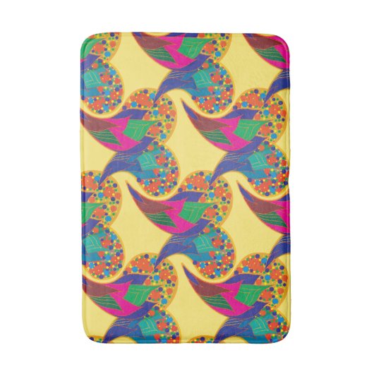 Kleurrijke confetti abstracte Paisley Rainbow-drup Badmat (Voorkant Verticaal)