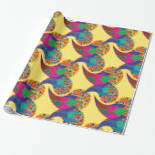 Kleurrijke confetti abstracte Paisley Rainbow-drup Cadeaupapier (Uitgerold)