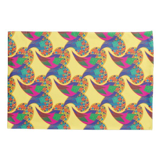 Kleurrijke confetti abstracte Paisley Rainbow-drup Kussensloop (Achterkant)