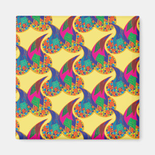 Kleurrijke confetti abstracte Paisley Rainbow-drup Magneet