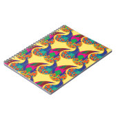 Kleurrijke confetti abstracte Paisley Rainbow-drup Notitieboek (Linkerzijde)