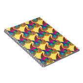 Kleurrijke confetti abstracte Paisley Rainbow-drup Notitieboek (Rechterzijde)
