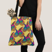 Kleurrijke confetti abstracte Paisley Rainbow-drup Tote Bag (Dichtbij)