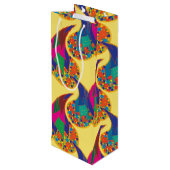 Kleurrijke confetti abstracte Paisley Rainbow-drup Wijn Cadeautas (Achterkant Gekanteld)