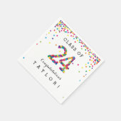 Kleurrijke Confetti Afstuderen Klasse van 2024 Servet (Hoek)