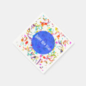 Kleurrijke Confetti Art All Occasion Blauwe Sjablo Servetten (Hoek)