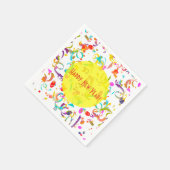 Kleurrijke Confetti Art All Occasion Gele Sjabloon Servetten (Hoek)