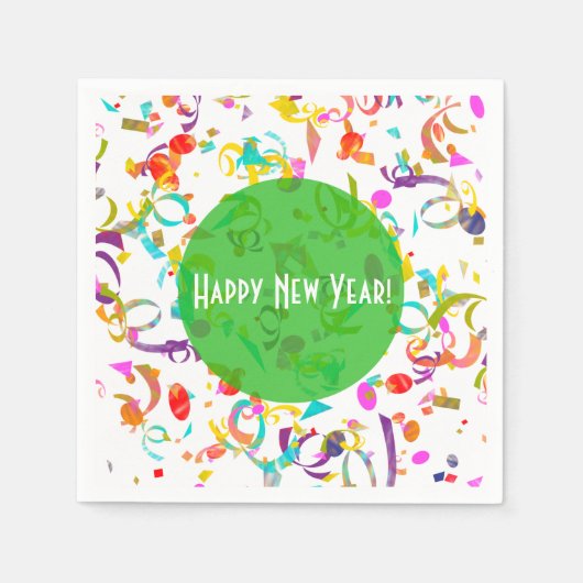 Kleurrijke Confetti Art All Occasion Groene Sjablo Servetten (Voorkant)