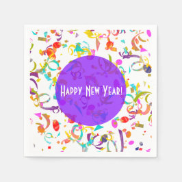 Kleurrijke Confetti Art All Occasion Paarse Sjablo Servetten