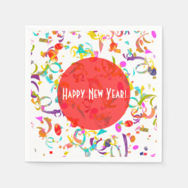 Kleurrijke Confetti Art All Occasion Rode Sjabloon Servetten