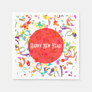 Kleurrijke Confetti Art All Occasion Rode Sjabloon Servetten