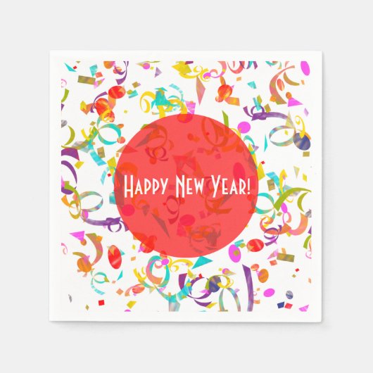 Kleurrijke Confetti Art All Occasion Rode Sjabloon Servetten (Voorkant)