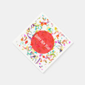 Kleurrijke Confetti Art All Occasion Rode Sjabloon Servetten (Hoek)