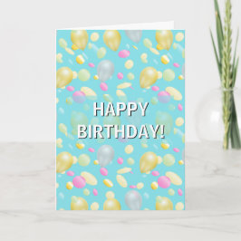 Kleurrijke Confetti & Ballonnen Verjaardag Kaart